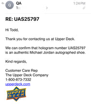 Load image into Gallery viewer, MICHAEL JORDAN Signed AUTO Autographed White Air Jordan Shoe UDA Flight School