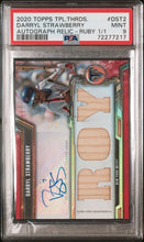 Load image into Gallery viewer, DARRYL STRAWBERRY 2020 Topps Triple Threads Ruby Bat AUTO Autograph 1/1 PSA 9
