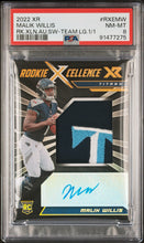 Load image into Gallery viewer, MALIK WILLIS 2022 Panini XR Rookie Excellence Rookie Patch AUTO 1/1 PSA 8
