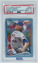 Load image into Gallery viewer, JACOB DEGROM 2014 Topps Update #US50 RC Walmart Blue Border SP PSA 10 POP 28!
