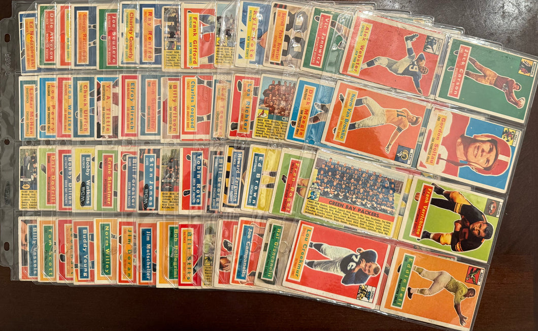 1956 Topps Football Vintage 120-Card Complete Set w/ Rare Checklist (Good-EX)