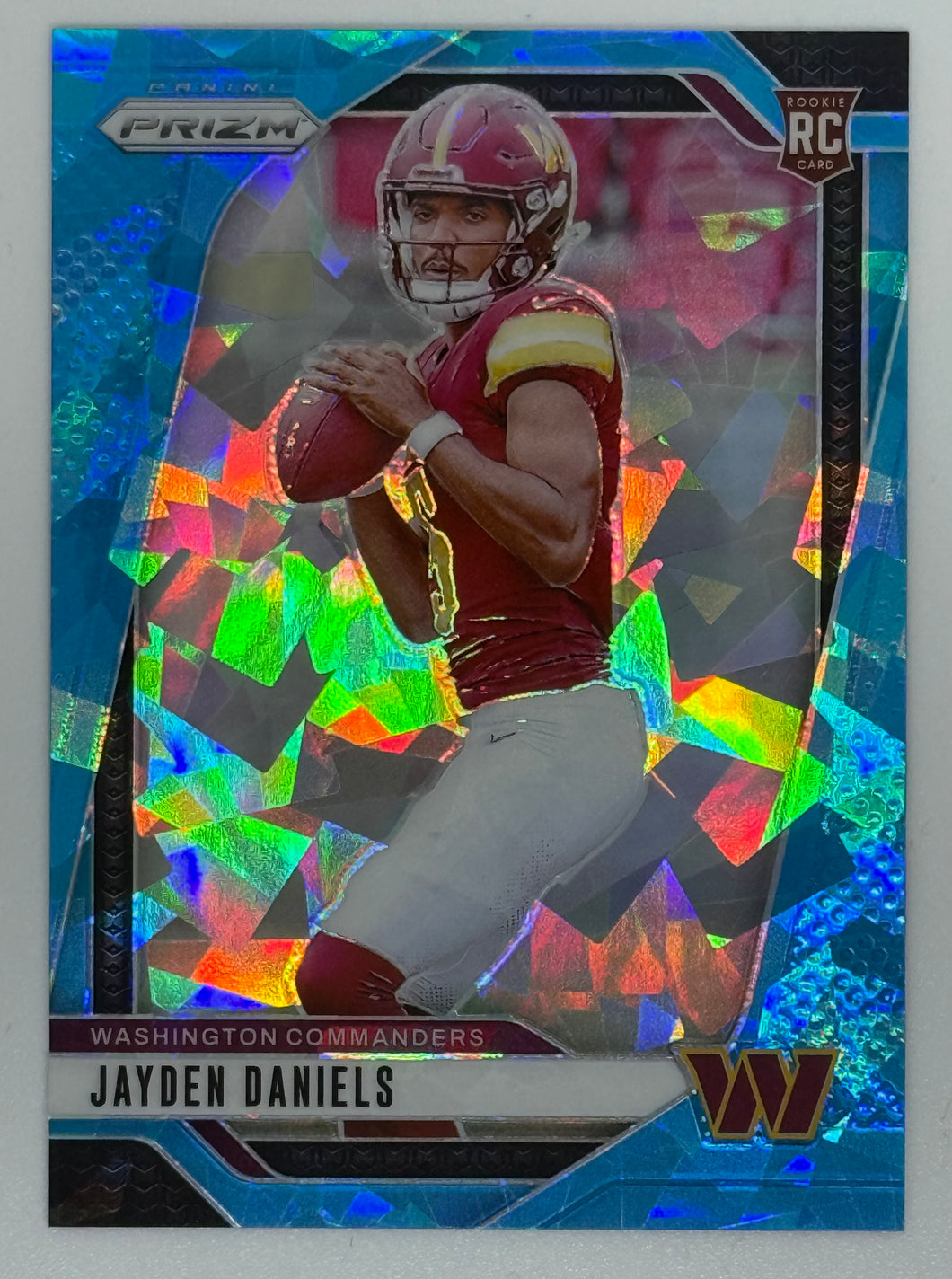 JAYDEN DANIELS 2024 Panini Prizm #347 RC BLUE ICE REFRACTOR SP /99