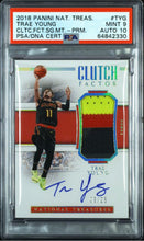 Load image into Gallery viewer, TRAE YOUNG 2018-19 National Treasures RPA Clutch Factor Prime AUTOGRAPH /25 PSA 9 10
