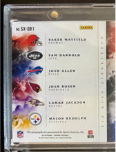Load image into Gallery viewer, JOSH ALLEN BAKER MAYFIELD LAMAR JACKSON SAM DARNOLD 2018 Panini Origins RC Six Star Signatures Booklet AUTO 8/10
