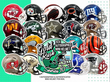 Load image into Gallery viewer, 2024 Gold Rush Series 10 Autographed Mini Helmet PICK YOUR TEAM 1 Box Break #2
