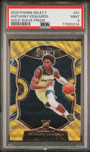 Load image into Gallery viewer, ANTHONY EDWARDS 2020-21 Panini Select #61 Courtside GOLD WAVE PRIZM PSA 9 POP 13
