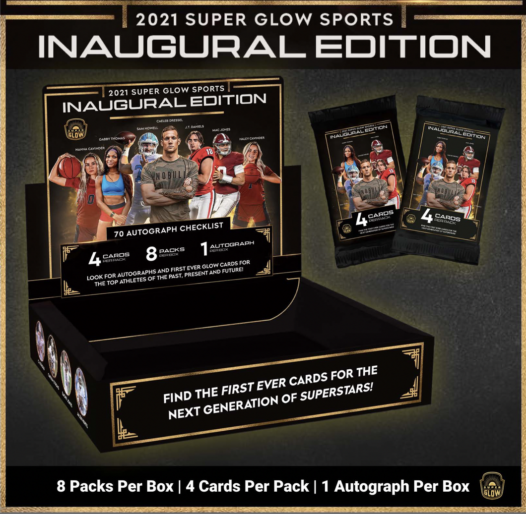 2021 Super Glow Sports Inaugural Edition SEALED Hobby Box - 1 AUTOGRAPH!